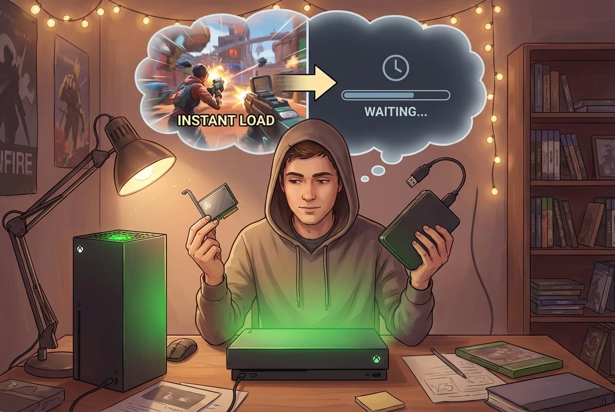 Choosing between the official expansion card and a cheaper external drive